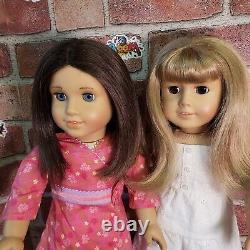 American Girl Doll Chrissa & Gwen Lot Meet Dresses Friends HTF Refurbed