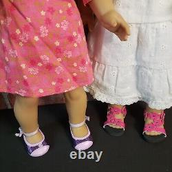 American Girl Doll Chrissa & Gwen Lot Meet Dresses Friends HTF Refurbed