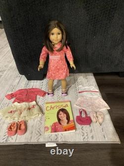 American Girl Doll Chrissa Mexwell with book And 2 Extra Outfits 2009