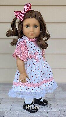 American Girl Doll Classic Rebecca Ruben Brown Curly Hair Wig Hazel Green Eyes