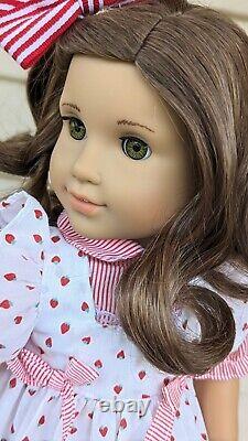 American Girl Doll Classic Rebecca Ruben Brown Curly Hair Wig Hazel Green Eyes
