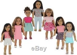 American Girl Doll Clothes Wardrobe Makeover- 7 Complete Outfits Fits 18 Dol