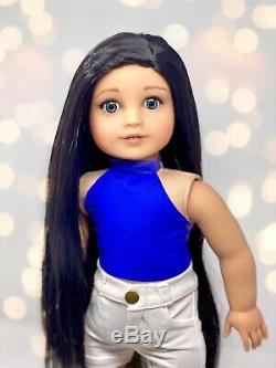 American Girl Doll Custom CYO Dark Blue Burst Eyes, Asian Mold, Lily