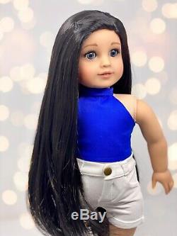 American Girl Doll Custom CYO Dark Blue Burst Eyes, Asian Mold, Lily