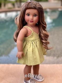 American Girl Doll Custom CYO Medium Tan Skin, Green Eyes, Brunette, Valentina