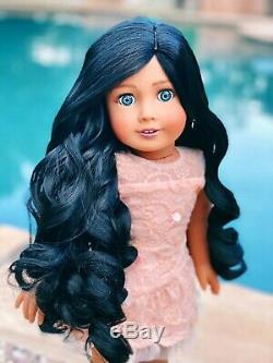 American Girl Doll Custom CYO OOAK Aqua Eyes, Black Hair, Medium Tan Skin Bree