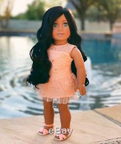 American Girl Doll Custom CYO OOAK Aqua Eyes, Black Hair, Medium Tan Skin Bree