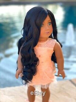 American Girl Doll Custom CYO OOAK Aqua Eyes, Black Hair, Medium Tan Skin Bree