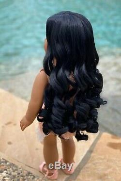 American Girl Doll Custom CYO OOAK Aqua Eyes, Black Hair, Medium Tan Skin Bree