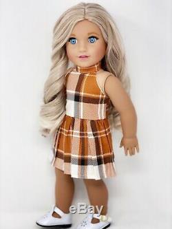 American Girl Doll Custom CYO Sparkle Blue Eyes, Medium Tan Skin, Ava