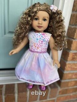 American Girl Doll Custom Evette Wig Long Curly Hair Gorgeous