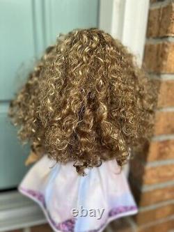 American Girl Doll Custom Evette Wig Long Curly Hair Gorgeous