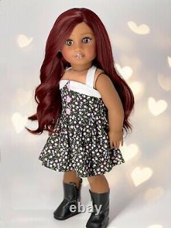 American Girl Doll Custom OOAK Dark Skin, Soft A Merlot Hair, Esmeralda