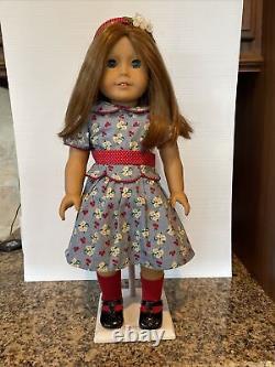 American Girl Doll Emily Bennett 2013 Red Hair Blue Eyes In Meet Dress