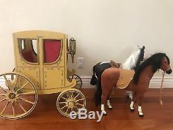 American Girl Doll Felicity Colonial Carriage With 2 Horses