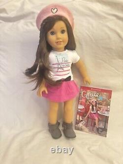 American Girl Doll, Grace Thomas With Paperback Book And Pajamas And Accessories
