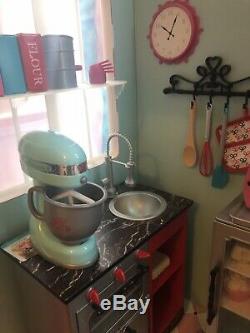 American Girl Doll Graces Bakery And Bistro Set (includes baking set, Too)