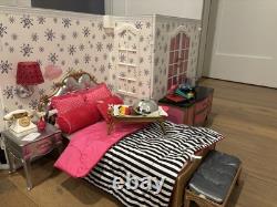 American Girl Doll Hotel with detailed room décor + Travel luggage