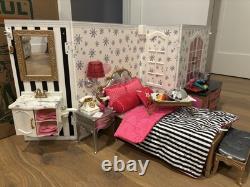 American Girl Doll Hotel with detailed room décor + Travel luggage