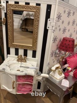American Girl Doll Hotel with detailed room décor + Travel luggage