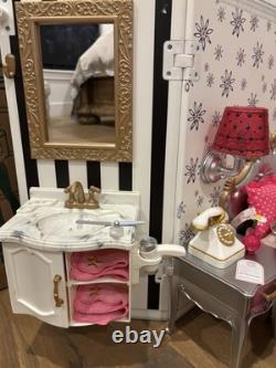 American Girl Doll Hotel with detailed room décor + Travel luggage