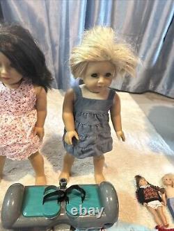 American Girl Doll Huge Lot Three 18 Dolls 2 Mini Dolls Many Outfits And Shoes