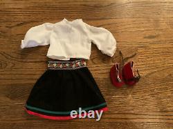 American Girl Doll KIRSTEN'S Winter Outfit Skirt & Blouse Pleasant Co And Boots