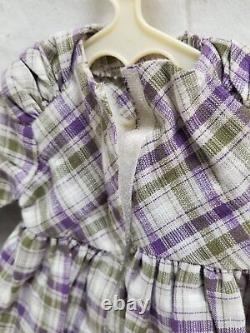 American Girl Doll Kirsten Rare Promise Purple Green Plaid Dress Only
