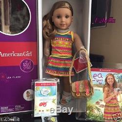 American Girl Doll LEA CLARK with Pierced Ears & ACCESSORIES NEW