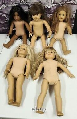 American Girl Doll Lot 5 Dolls Needs TLC Parts READ Kaya Molly Nicki Julie