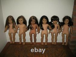 American Girl Doll Lot (6). Nude/Retired/Adorable. Dark Hair & Lt & Medium Skin