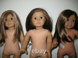 American Girl Doll Lot (6). Nude/Retired/Adorable. Dark Hair & Lt & Medium Skin