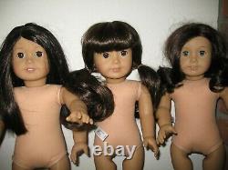 American Girl Doll Lot (6). Nude/Retired/Adorable. Dark Hair & Lt & Medium Skin