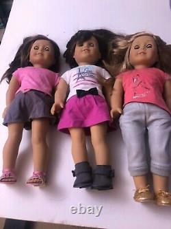American Girl Doll Lot Of 3 Dolls, Grace and others With Clothes and Accessories