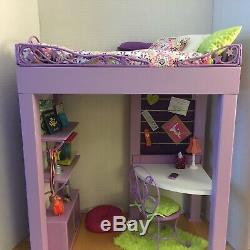 American Girl Doll MCKENNA LOFT BED Desk Chair, Hamster & many accessories