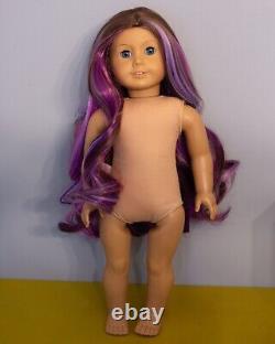 American Girl Doll OOAK Custom Brown & Purple Hair, Blue Eyes, Classic Mold