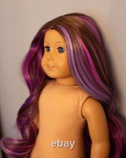 American Girl Doll OOAK Custom Brown & Purple Hair, Blue Eyes, Classic Mold