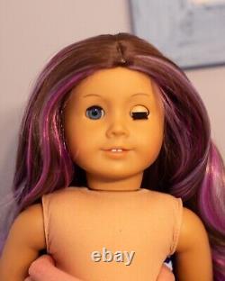 American Girl Doll OOAK Custom Brown & Purple Hair, Blue Eyes, Classic Mold