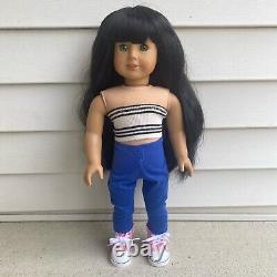 American Girl Doll OOAK Custom Felicity Merriman Black Hair Bangs Green Eyes