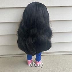 American Girl Doll OOAK Custom Felicity Merriman Black Hair Bangs Green Eyes