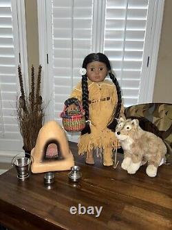 American Girl Doll Pleasant Company Kaya Doll 18 Wolf Pet Fire Place And Misc