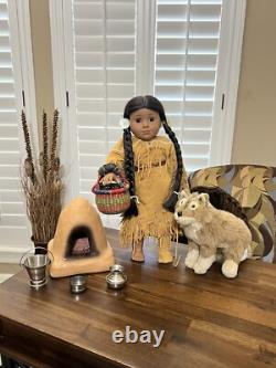 American Girl Doll Pleasant Company Kaya Doll 18 Wolf Pet Fire Place And Misc