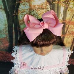 American Girl Doll Samantha Brown & Hair Eyes White Pink Party Dress Refurbed