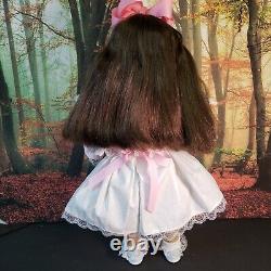 American Girl Doll Samantha Brown & Hair Eyes White Pink Party Dress Refurbed