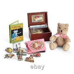 American Girl Doll Samantha's BEDTIME ACCESSORIES music box TEDDY BEAR book