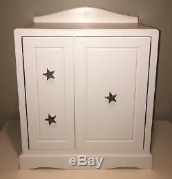 American Girl Doll Storage White Wood Cabinet Chest Amoire, Retired, Rare