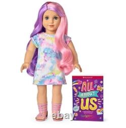 American Girl Doll Truly Me 2022 #116 Wavy Purple & Pink Hair Tie-Dye Dress NEW