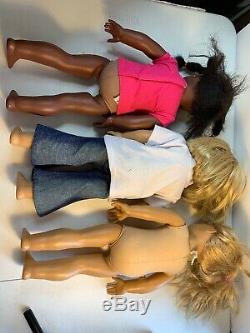 American Girl Dolls LOT OF 3 Dolls & Clothing Pleasant Company Ships FREE