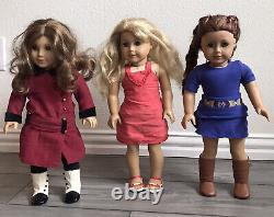 American Girl Dolls Lot Of 3 Saige Rebecca 18 (MESSY HAIR) Preloved