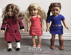 American Girl Dolls Lot Of 3 Saige Rebecca 18 (MESSY HAIR) Preloved
